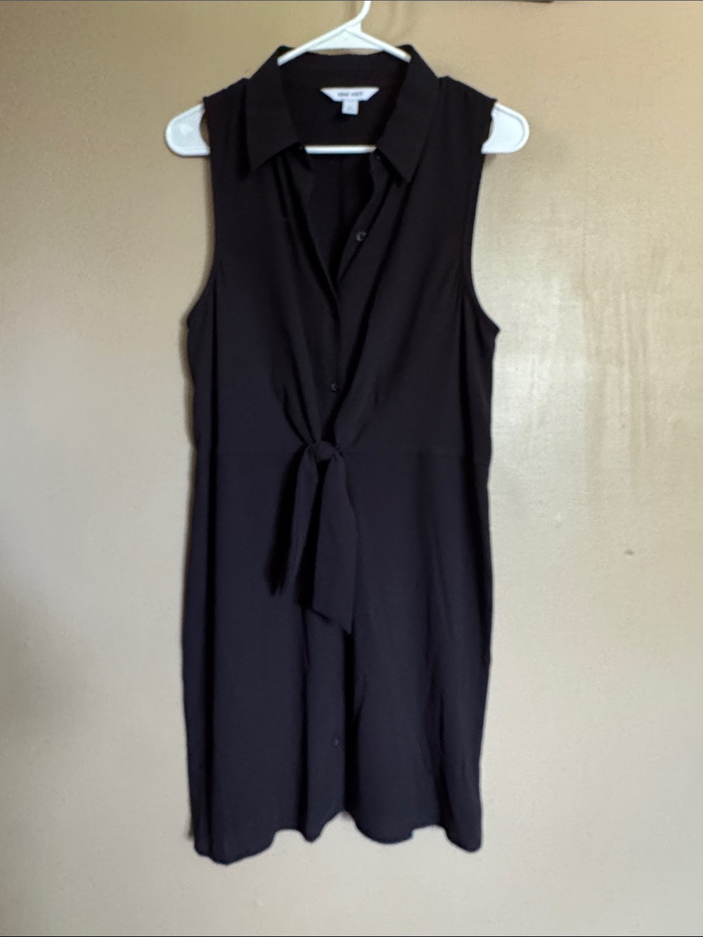 Nine West Black Button-Front Sleeveless Dress